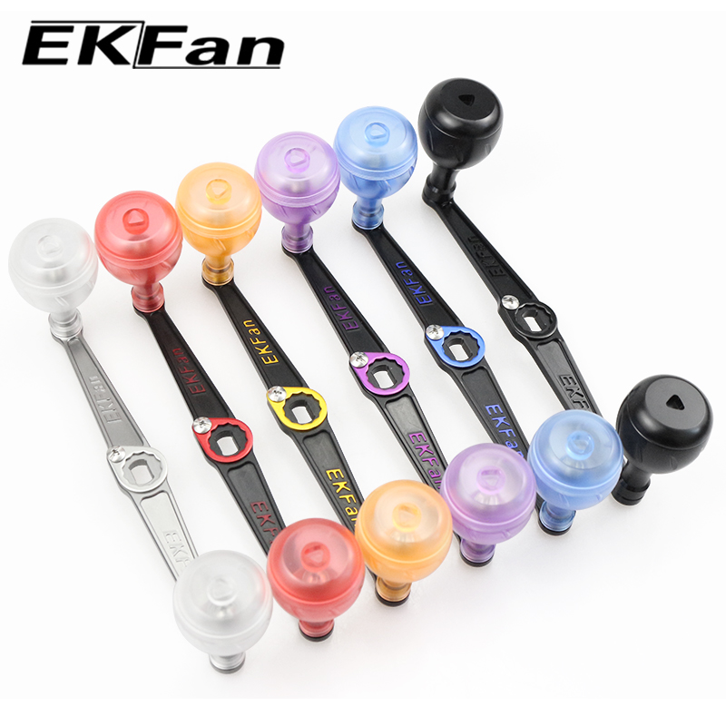 Spincast Reel - EKFan-manijas de aleación ultraligeras de 130MM,